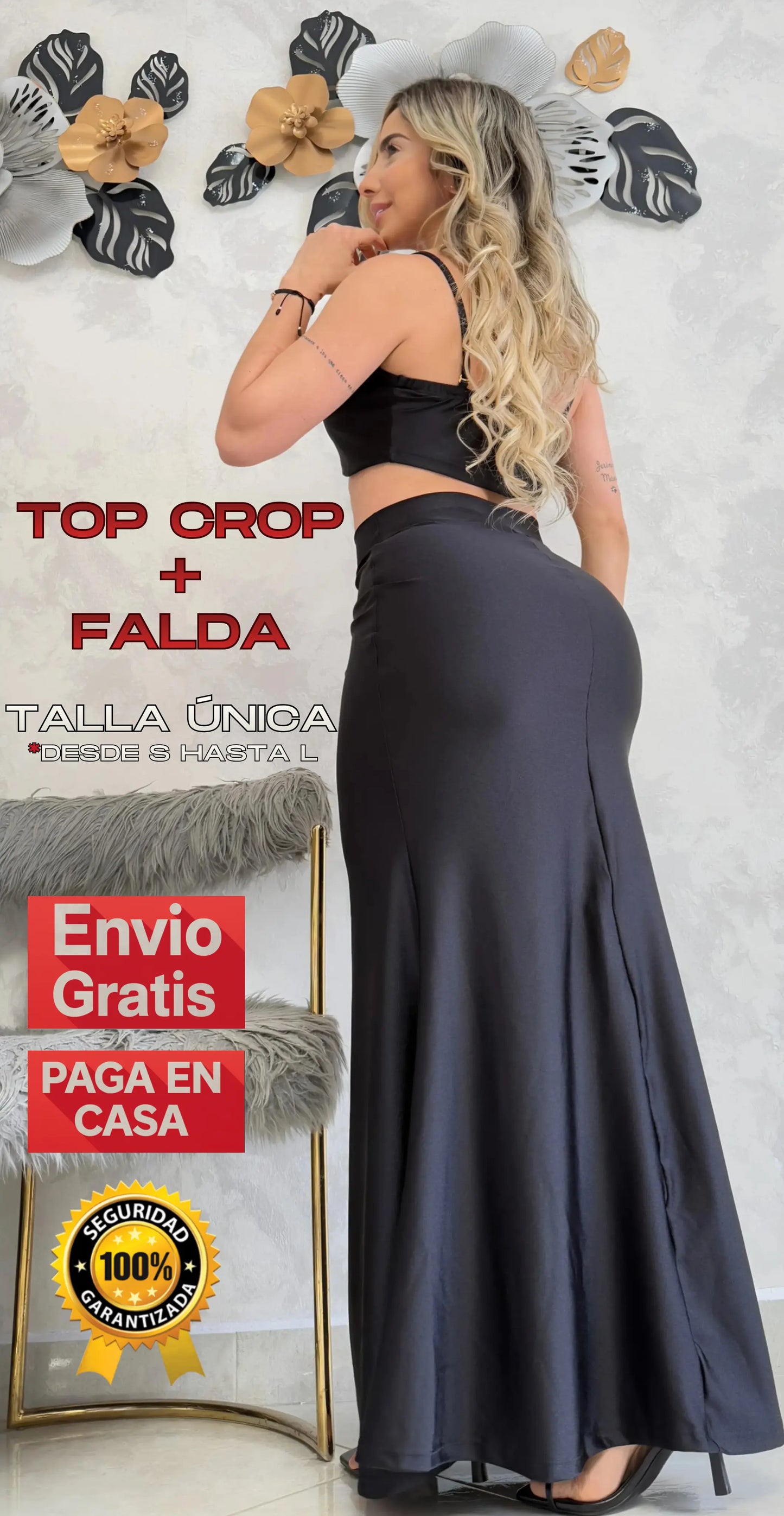 AURA REAL: TOP CROP + FALDA CORTE SIRENA